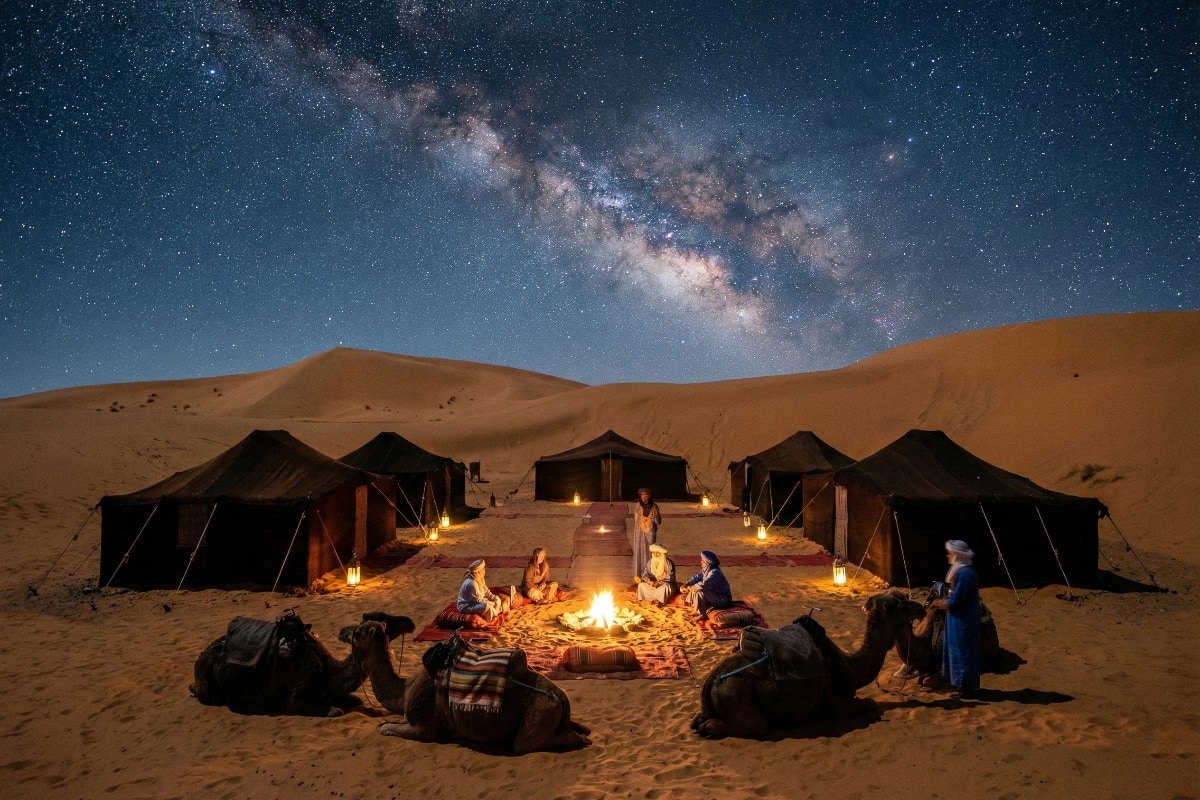 Night Under the Stars: Camping during Camel Treks in the Sahara